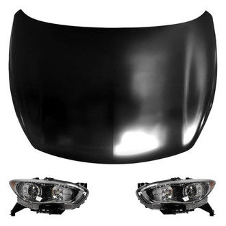 Replace® - 3-Piece Kit (Driver and Passenger Side Headlights, Hood Panel) (Brand New OE)