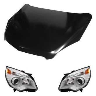 Replace® - 3-Piece Kit (Driver and Passenger Side Headlights, Hood Panel)