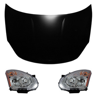 Replace® - 3-Piece Kit (Driver and Passenger Side Headlights, Hood Panel) (Brand New OE)
