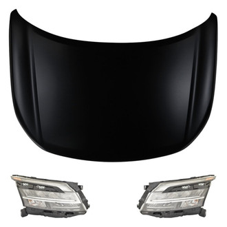 Replace® - 3-Piece Kit (Driver and Passenger Side Headlights, Hood Panel)