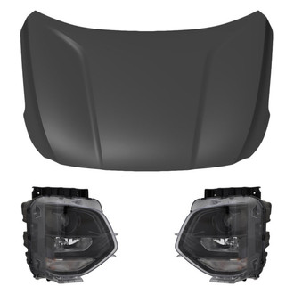 Replace® - 3-Piece Kit (Driver and Passenger Side Headlights, Hood Panel) (CAPA Certified)