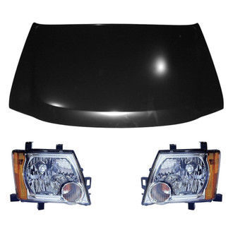 Replace® - 3-Piece Kit (Driver and Passenger Side Headlights, Hood Panel) (CAPA Certified)