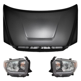 Replace® - 3-Piece Kit (Driver and Passenger Side Headlights, Hood Panel) (CAPA Certified)