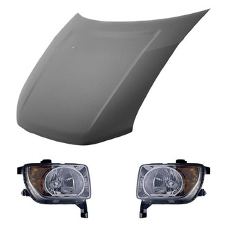 Replace® - 3-Piece Kit (Driver and Passenger Side Headlights, Hood Panel)