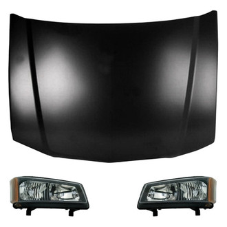 Replace® - 3-Piece Kit (Driver and Passenger Side Headlights, Hood Panel)