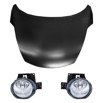 Replace® BNDL-215196 - 3-Piece Kit (Driver and Passenger Side Headlights, Hood Panel) (CAPA Certified)