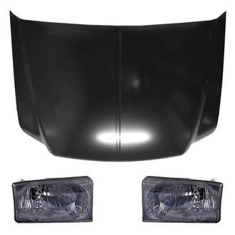 Replace® - 3-Piece Kit (Driver and Passenger Side Headlights, Hood Panel) (CAPA Certified)