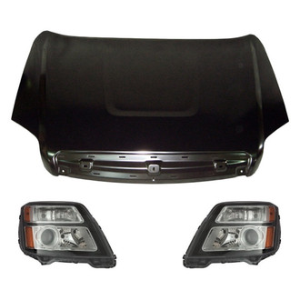 Replace® - 3-Piece Kit (Driver and Passenger Side Headlights, Hood Panel) (CAPA Certified)