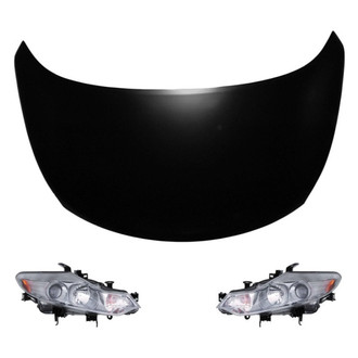 Replace® - 3-Piece Kit (Driver and Passenger Side Headlights, Hood Panel) (CAPA Certified)
