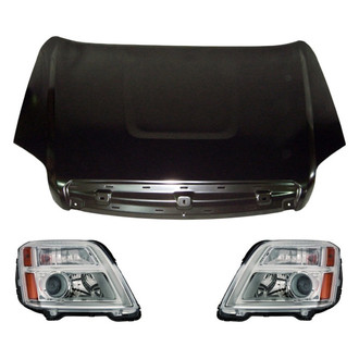 Replace® - 3-Piece Kit (Driver and Passenger Side Headlights, Hood Panel)