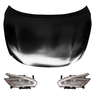 Replace® - 3-Piece Kit (Driver and Passenger Side Headlights, Hood Panel) (CAPA Certified)