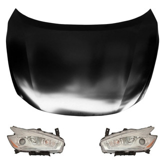 Replace® - 3-Piece Kit (Driver and Passenger Side Headlights, Hood Panel) (CAPA Certified)