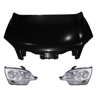 Replace® - 3-Piece Kit (Driver and Passenger Side Headlights, Hood Panel) (CAPA Certified)