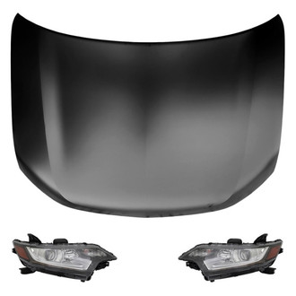Replace® - 3-Piece Kit (Driver and Passenger Side Headlights, Hood Panel) (CAPA Certified)