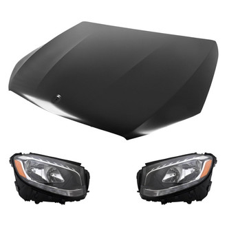 Replace® - 3-Piece Kit (Driver and Passenger Side Headlights, Hood Panel) (CAPA Certified)
