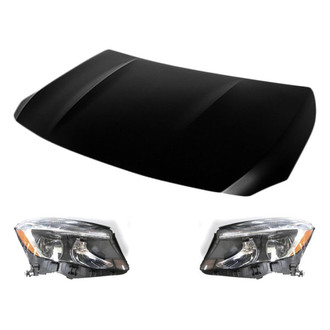 Replace® - 3-Piece Kit (Driver and Passenger Side Headlights, Hood Panel) (CAPA Certified)