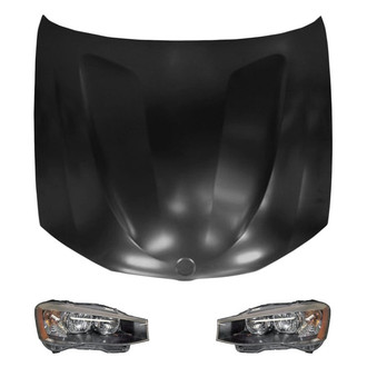 Replace® - 3-Piece Kit (Driver and Passenger Side Headlights, Hood Panel)