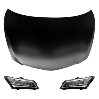 Replace® - 3-Piece Kit (Driver and Passenger Side Headlights, Hood Panel) (CAPA Certified)