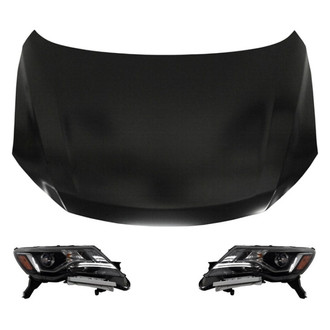 Replace® - 3-Piece Kit (Driver and Passenger Side Headlights, Hood Panel) (CAPA Certified)
