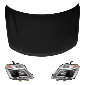 Replace® - 3-Piece Kit (Driver and Passenger Side Headlights, Hood Panel) (CAPA Certified)