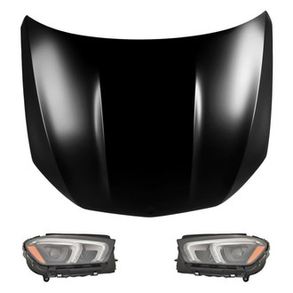 Replace® - 3-Piece Kit (Driver and Passenger Side Headlights, Hood Panel) (CAPA Certified)