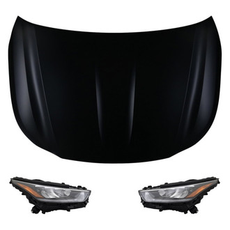 Replace® - 3-Piece Kit (Driver and Passenger Side Headlights, Hood Panel) (CAPA Certified)