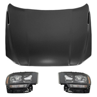 Replace® - 3-Piece Kit (Driver and Passenger Side Headlights, Hood Panel) (CAPA Certified)