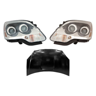 Replace® - 3-Piece Kit (Driver and Passenger Side Headlights, Hood Panel)