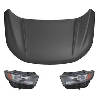 Replace® - 3-Piece Kit (Driver and Passenger Side Headlights, Hood Panel) (CAPA Certified)