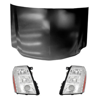 Replace® - 3-Piece Kit (Driver and Passenger Side Headlights, Hood Panel) (CAPA Certified)