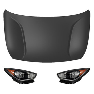 Replace® - 3-Piece Kit (Driver and Passenger Side Headlights, Hood Panel) (CAPA Certified)