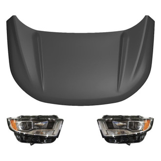 Replace® - 3-Piece Kit (Driver and Passenger Side Headlights, Hood Panel) (CAPA Certified)