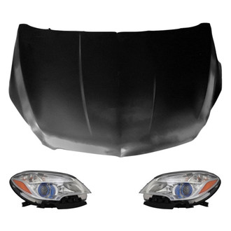 Replace® - 3-Piece Kit (Driver and Passenger Side Headlights, Hood Panel) (CAPA Certified)
