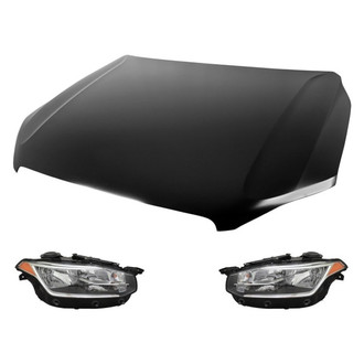 Replace® - 3-Piece Kit (Driver and Passenger Side Headlights, Hood Panel) (CAPA Certified)