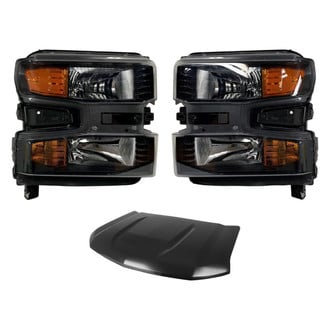 Replace® - 3-Piece Kit (Driver and Passenger Side Headlights, Hood Panel) (CAPA Certified)