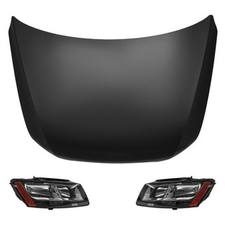 Replace® - 3-Piece Kit (Driver and Passenger Side Headlights, Hood Panel) (CAPA Certified)