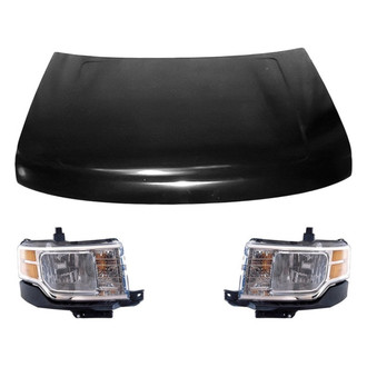 Replace® - 3-Piece Kit (Driver and Passenger Side Headlights, Hood Panel) (CAPA Certified)