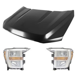 Replace® - 3-Piece Kit (Driver and Passenger Side Headlights, Hood Panel) (CAPA Certified)