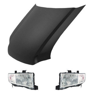 Replace® - 3-Piece Kit (Driver and Passenger Side Headlights, Hood Panel) (CAPA Certified)