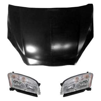 Replace® - 3-Piece Kit (Driver and Passenger Side Headlights, Hood Panel) (Standard Line)