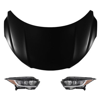 Replace® - 3-Piece Kit (Driver and Passenger Side Headlights, Hood Panel) (Standard Line)