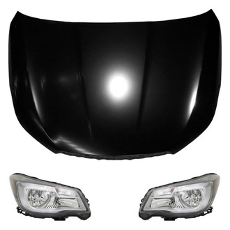 Replace® BNDL-215592 - 3-Piece Kit (Driver and Passenger Side Headlights, Hood Panel) (Standard Line)