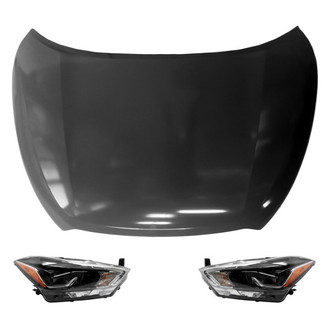 Replace® - 3-Piece Kit (Driver and Passenger Side Headlights, Hood Panel) (Standard Line)