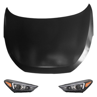 Replace® - 3-Piece Kit (Driver and Passenger Side Headlights, Hood Panel) (Standard Line)