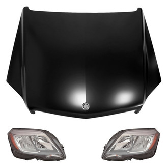 Replace® - 3-Piece Kit (Driver and Passenger Side Headlights, Hood Panel) (Standard Line)