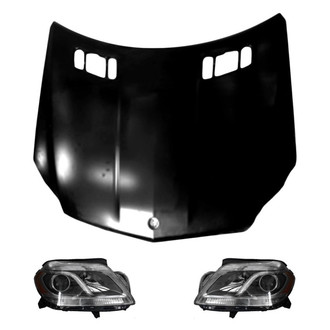Replace® - 3-Piece Kit (Driver and Passenger Side Headlights, Hood Panel)