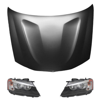 Replace® - 3-Piece Kit (Driver and Passenger Side Headlights, Hood Panel) (Standard Line)