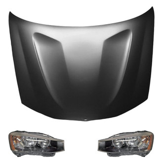 Replace® - 3-Piece Kit (Driver and Passenger Side Headlights, Hood Panel) (Standard Line)