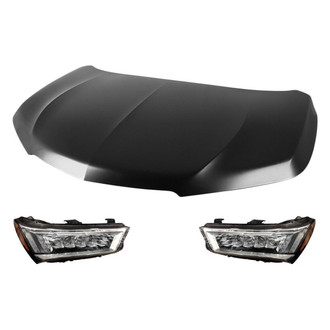 Replace® - 3-Piece Kit (Driver and Passenger Side Headlights, Hood Panel) (Standard Line)