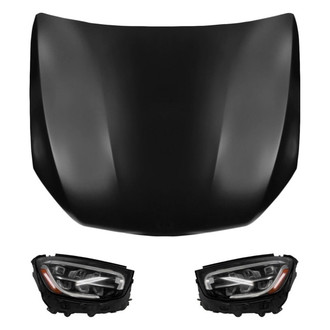Replace® - 3-Piece Kit (Driver and Passenger Side Headlights, Hood Panel) (Standard Line)